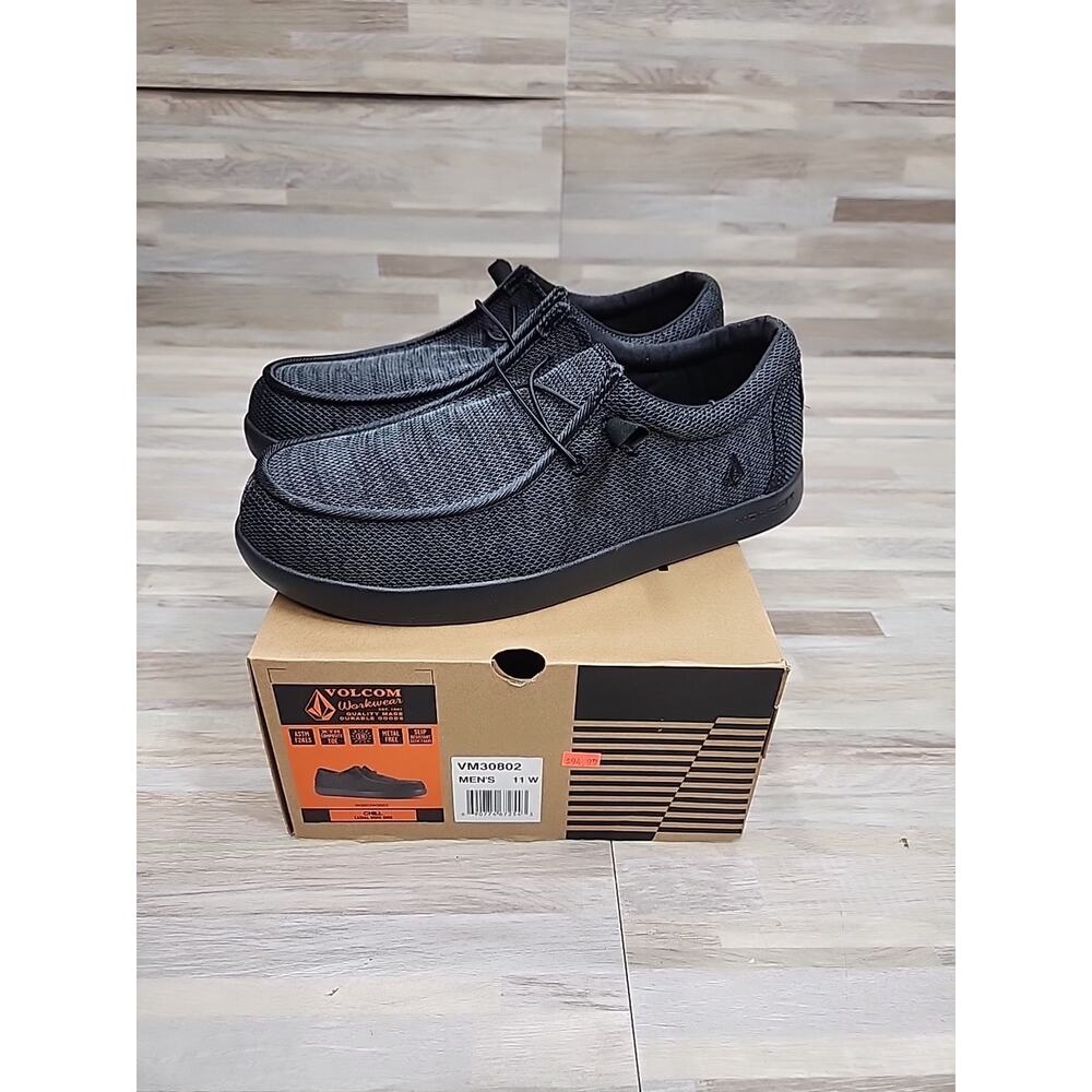 Volcom Chill Men's Safety Shoe - Hey Dude Style - Toe Black - 11 Wide, VM30802